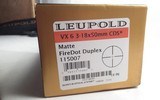 LEUPOLD VX-63-18x50mm CDS MATTE SCOPE with FIRE-DOT DUPLEX CROSSHAIRS in ORIGINAL BOX with PAPERS from COLLECTING TEXAS - 20 of 20