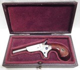 ANTIQUE CASED UNMARKED 22 CALIBER SINGLE SHOT DERINGER from COLLECTING TEXAS - 1 of 9