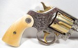 FANTASTIC ENGRAVED and HISTORIC COLT NEW SERVICE 44 RUSSIAN & SPECIAL REVOLVER from COLLECTING TEXAS – NICKEL and GOLD FINISH - 8 of 23