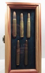 ANTIQUE BRITISH MAGAZINE RIFLE DANGEROUS GAME CARTRIDGES in WOODEN DISPLAY CASE from COLLECTING TEXAS - 2 of 9