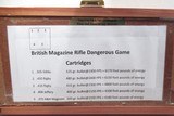 ANTIQUE BRITISH MAGAZINE RIFLE DANGEROUS GAME CARTRIDGES in WOODEN DISPLAY CASE from COLLECTING TEXAS - 9 of 9