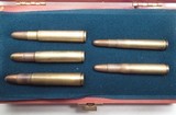 ANTIQUE BRITISH MAGAZINE RIFLE DANGEROUS GAME CARTRIDGES in WOODEN DISPLAY CASE from COLLECTING TEXAS - 3 of 9