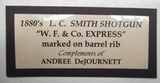 ANTIQUE L.C. SMITH “W.F. & CO. EXP.” MARKED DOUBLE-HAMMER SHOTGUN from COLLECTING TEXAS – TOMBSTONE, ARIZONA HISTORY - 22 of 22