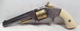 ANTIQUE SMITH & WESSON No.2 OLD ARMY REVOLVER from COLLECTING TEXAS – ENGRAVED, GOLD & SILVER PLATED – MADE 1861-1864