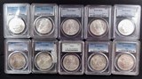 10 CARSON CITY SLABBED and PCGS GRADED MORGAN SILVER DOLLAR COINS from COLLECTING TEXAS