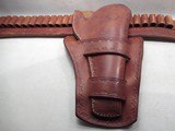 LONGVIEW, TEXAS MADE BELT GUN RIG from COLLECTING TEXAS - .45 COLT CALIBER – DOUBLE LOOP HOLSTER – 5 1/2” COLT S.A.A. REVOLVER - 2 of 10