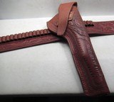 H.H. HEISER MADE BELT with TOOLED HOLSTER from COLLECTING TEXAS – 7 1/2” COLT S.A.A. REVOLVER HOLSTER - 2 of 12