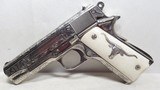 DAVID WADE HARRIS ENGRAVED COLT COMBAT COMMANDER .45 PISTOL from COLLECTING TEXAS – GIRAFFE BONE GRIPS - 5 of 19