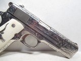 DAVID WADE HARRIS ENGRAVED COLT COMBAT COMMANDER .45 PISTOL from COLLECTING TEXAS – GIRAFFE BONE GRIPS - 3 of 19