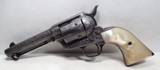 ANTIQUE FACTORY ENGRAVED COLT SINGLE ACTION ARMY REVOLVER from COLLECTING TEXAS – MADE 1892 – CARVED PEARL GRIPS - 4 of 16