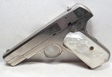 COLT 1908 MODEL - .380 CALIBER PISTOL in NICKEL FINISH from COLLECTING TEXAS – MADE 1926 – PEARL GRIPS - 1 of 14