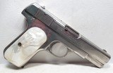 COLT 1908 MODEL - .380 CALIBER PISTOL in NICKEL FINISH from COLLECTING TEXAS – MADE 1926 – PEARL GRIPS - 5 of 14
