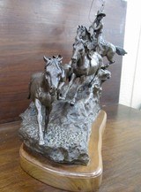 HUGE BRONZE “MUSTANG FEVER” SCULPTURE - No. 4 of 15 – by FAMED SCULPTOR JIM MILLER from COLLECTING TEXAS – MADE 1978 - 10 of 11