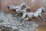 HUGE BRONZE “MUSTANG FEVER” SCULPTURE - No. 4 of 15 – by FAMED SCULPTOR JIM MILLER from COLLECTING TEXAS – MADE 1978 - 5 of 11