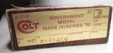 COLT MARK IV/SERIES 70 GOVERNMENT MODEL PISTOL from COLLECTING TEXAS – NEW in BOX with PAPERS - .45 ACP - 19 of 19