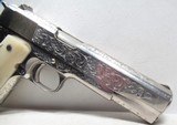 BEAUTIFULLY CUSTOM ENGRAVED REMINGTON RAND .45 AUTO PISTOL from COLLECTING TEXAS – BONE & SILVER GRIPS - 3 of 14
