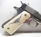 BEAUTIFULLY CUSTOM ENGRAVED REMINGTON RAND .45 AUTO PISTOL from COLLECTING TEXAS – BONE & SILVER GRIPS - 2 of 14
