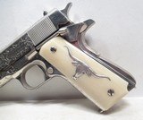 BEAUTIFULLY CUSTOM ENGRAVED REMINGTON RAND .45 AUTO PISTOL from COLLECTING TEXAS – BONE & SILVER GRIPS - 5 of 14