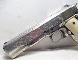 BEAUTIFULLY CUSTOM ENGRAVED REMINGTON RAND .45 AUTO PISTOL from COLLECTING TEXAS – BONE & SILVER GRIPS - 6 of 14
