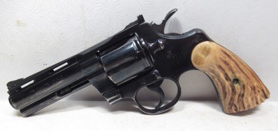 NICE 57 YEAR-OLD COLT PYTHON REVOLVER from COLLECTING TEXAS – MADE 1968 – JIG BONE GRIPS – 4” BARREL
