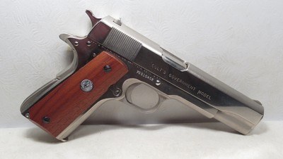 COLT 1911 MODEL MK IV/SERIES 70 PISTOL from COLLECTING TEXAS - .45 ACP – NICKEL FINISH – CIRCA 1971