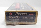 PETERS RUSTLESS 45-70 GOVERNMENT BOX of AMMO from COLLECTING TEXAS – 20 COUNT – 405 GRAIN SOFT POINT - 3 of 6