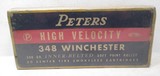 PETERS HIGH VELOCITY 348 WINCHESTER BOX of AMMO from COLLECTING TEXAS – 20 CENTER FIRE SMOKELESS CARTRIDGES