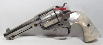 RARE and HISTORIC COLT S.A.A. BISLEY MODEL from COLLECTING TEXAS – OWNED by TEXAS SHERIFF – NICKEL with PEARL GRIPS