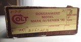 COLT MARK IV/SERIES 70 GOVERNMENT MODEL PISTOL from COLLECTING TEXAS – NEW in BOX with PAPERS - .45 ACP - 19 of 19