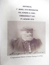 ANTIQUE 1ST MODEL WINCHESTER 1873 LEVER ACTION RIFLE from COLLECTING TEXAS - ATTRIBUTED and INSCRIBED to COL. E.A. CARR - 24 of 25