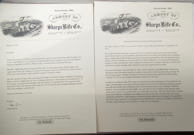 RARE EARLY 1874 SHARPS SPORTING RIFLE from COLLECTING TEXAS – SHIPPED to WALTER COOPER in BOZEMAN, MONTANA in 1872 - Image 22 of 23