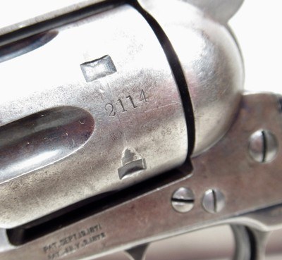 ANTIQUE COLT S.A.A. .45 CONDEMNED by GOVT. INSPECTOR & SHIPPED as CIVILIAN to WESTERN DISTRIBUTOR B. KITTREDGE, CINCINNATI, OHIO in 1876 - Image 4 of 22