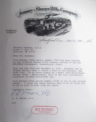 ULTRA RARE ANTIQUE SHARPS BORSCHARDT MODEL 1878 SHORT RANGE RIFLE from COLLECTING TEXAS – FACTORY LETTER INCLUDED - Image 22 of 22