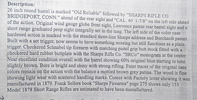 ULTRA RARE ANTIQUE SHARPS BORSCHARDT MODEL 1878 SHORT RANGE RIFLE from COLLECTING TEXAS – FACTORY LETTER INCLUDED - Image 21 of 22