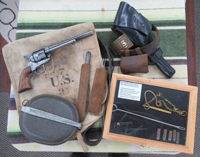 ANTIQUE COLT SINGLE ACTION ARMY U.S. CAVALRY REVOLVER from COLLECTING TEXAS – MANY ACCESSORIES INCLUDED – SHIPPED 1890