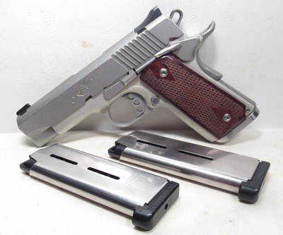 KIMBER COMPACT ALUMINUM STAINLESS .45 AUTOMATIC PISTOL from COLLECTING TEXAS – 2 EXTRA WILSON COMBAT MAGAZINES - Image 1 of 15