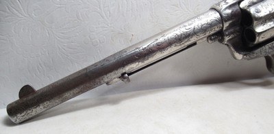 ANTIQUE “SOFT” SHIPPED L.D. NIMSCHKE ENGRAVED COLT .45 S.A.A. REVOLVER from COLLECTING TEXAS – IVORY GRIPS – FACTORY LETTER - Image 7 of 17