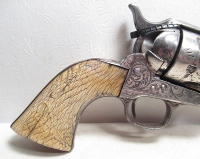 ANTIQUE “SOFT” SHIPPED L.D. NIMSCHKE ENGRAVED COLT .45 S.A.A. REVOLVER from COLLECTING TEXAS – IVORY GRIPS – FACTORY LETTER - Image 2 of 17