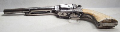 ANTIQUE “SOFT” SHIPPED L.D. NIMSCHKE ENGRAVED COLT .45 S.A.A. REVOLVER from COLLECTING TEXAS – IVORY GRIPS – FACTORY LETTER - Image 12 of 17