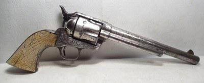 ANTIQUE “SOFT” SHIPPED L.D. NIMSCHKE ENGRAVED COLT .45 S.A.A. REVOLVER from COLLECTING TEXAS – IVORY GRIPS – FACTORY LETTER - Image 1 of 17