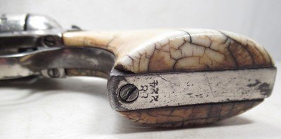 ANTIQUE “SOFT” SHIPPED L.D. NIMSCHKE ENGRAVED COLT .45 S.A.A. REVOLVER from COLLECTING TEXAS – IVORY GRIPS – FACTORY LETTER - Image 13 of 17