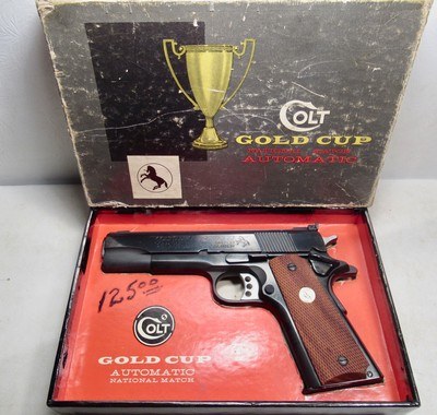 COLT GOLD CUP NATIONAL MATCH .45 AUTO PISTOL from COLLECTING TEXAS – MADE 1975 – NEW in ORIGINAL BOX w/PAPERS - Image 1 of 15
