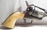 ANTIQUE FACTORY NICKEL COLT ETCH PANEL SINGLE ACTION ARMY REVOLVER from COLLECTING TEXAS – 44-40 with DECORATED IVORY GRIPS - Image 2 of 18