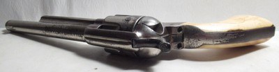 ANTIQUE FACTORY NICKEL COLT ETCH PANEL SINGLE ACTION ARMY REVOLVER from COLLECTING TEXAS – 44-40 with DECORATED IVORY GRIPS - Image 11 of 18