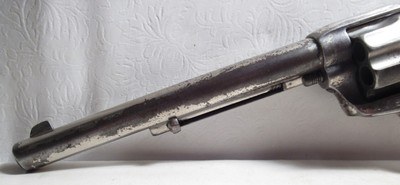ANTIQUE FACTORY NICKEL COLT ETCH PANEL SINGLE ACTION ARMY REVOLVER from COLLECTING TEXAS – 44-40 with DECORATED IVORY GRIPS - Image 8 of 18