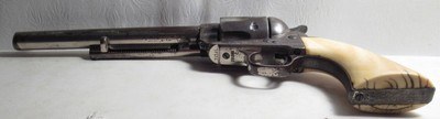 ANTIQUE FACTORY NICKEL COLT ETCH PANEL SINGLE ACTION ARMY REVOLVER from COLLECTING TEXAS – 44-40 with DECORATED IVORY GRIPS - Image 13 of 18