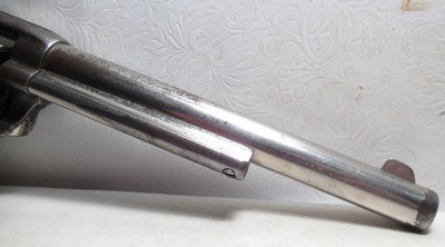 ANTIQUE FACTORY NICKEL COLT ETCH PANEL SINGLE ACTION ARMY REVOLVER from COLLECTING TEXAS – 44-40 with DECORATED IVORY GRIPS - Image 4 of 18