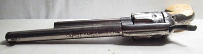 ANTIQUE FACTORY NICKEL COLT ETCH PANEL SINGLE ACTION ARMY REVOLVER from COLLECTING TEXAS – 44-40 with DECORATED IVORY GRIPS - Image 9 of 18