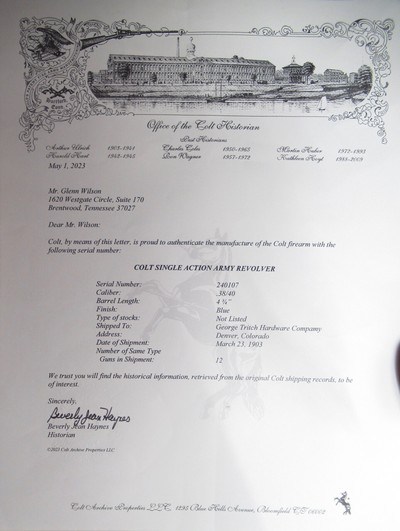 NEAR NEW CONDITION 123 YEAR-OLD COLT SINGLE ACTION ARMY REVOLVER from COLLECTING TEXAS – FACTORY LETTER – COLORADO SHIPPED - Image 18 of 18