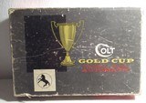 ORIGINAL COLT NATIONAL MATCH .45 GOLD CUP BOX with PAPERS from COLLECTING TEXAS – CIRCA 1965 - Image 1 of 6